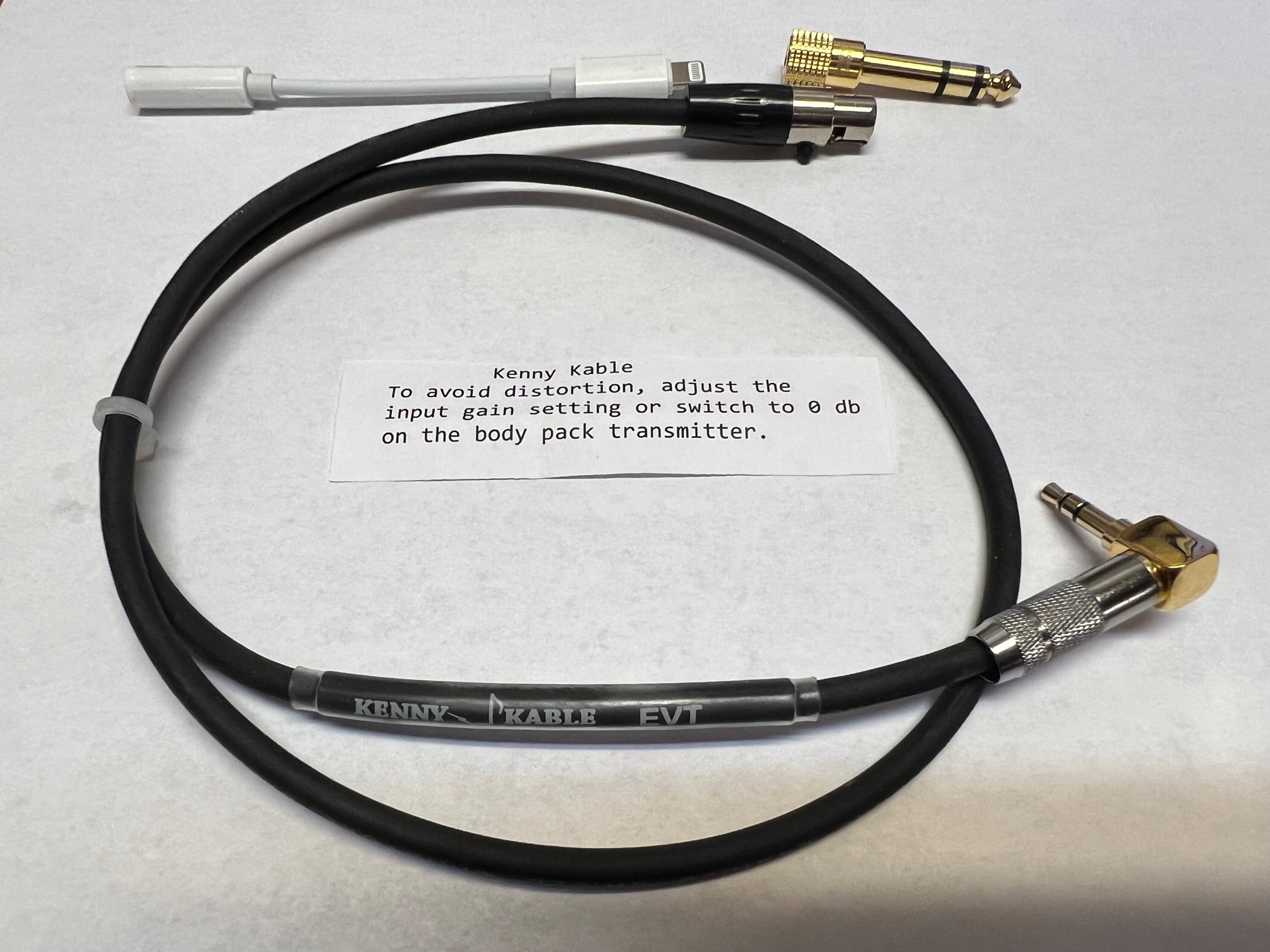 Kenny Kable (EV/Telex beltpack transmitter cable)